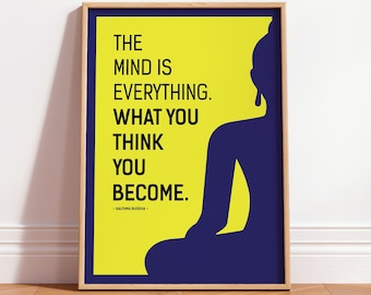 Spiritual Home Art, Buddha Quote Print, Mindfulness Room Decor, Yoga Meditation Poster, Zen Gift