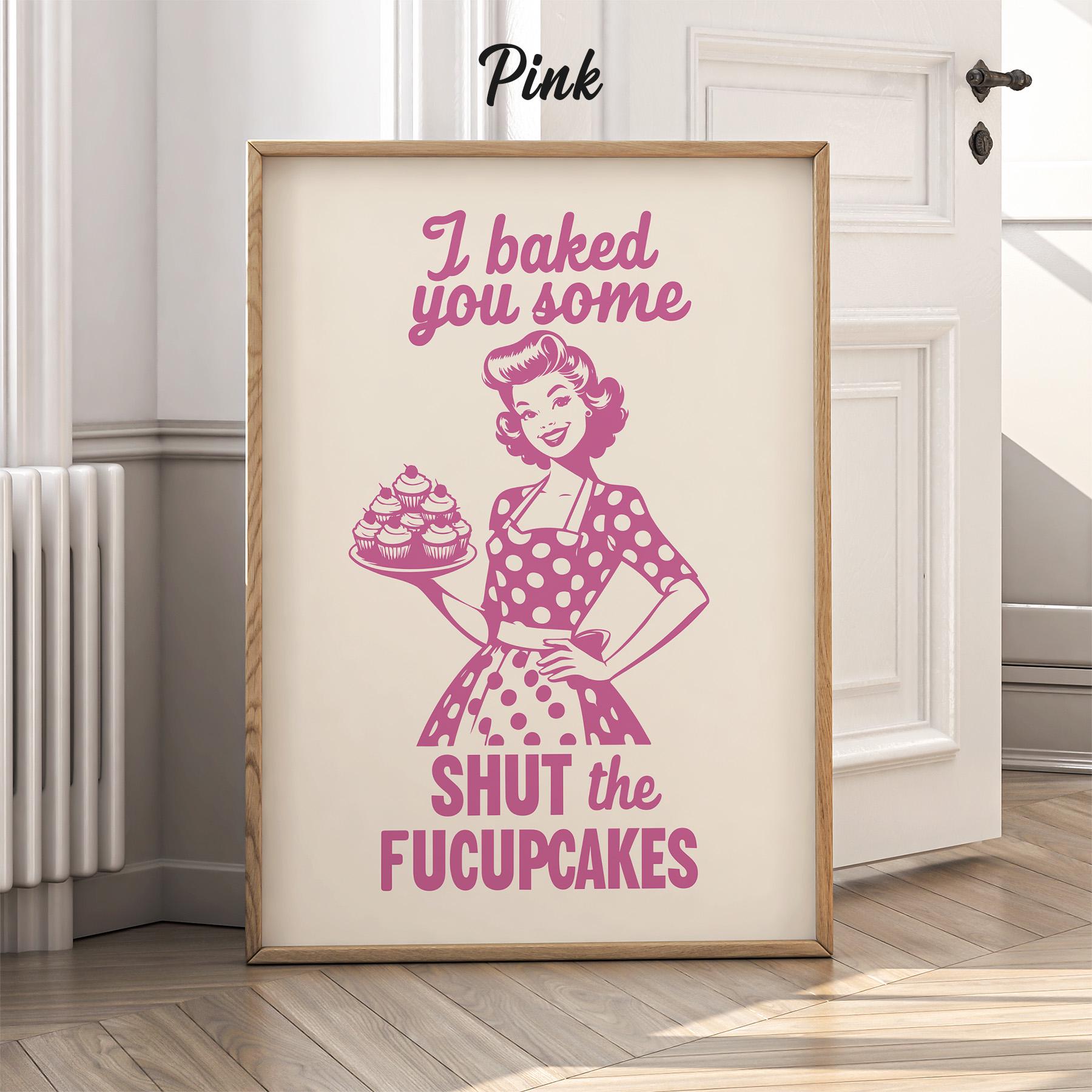 Funny Housewife Kitchen Poster: Retro 60s Feminism Art Print