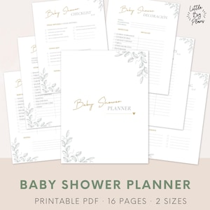 Baby Shower Planner Printable · Registry Checklist & Mom-to-Be Planning · Minimalist and Neutral Simple Organizer - PDF Download