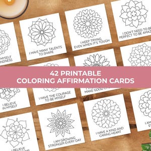 Mindfulness Mandala Coloring Affirmation Cards for Kids ·  Flashcards for Emotion Regulation · Peaceful Activity (Printable PDF)