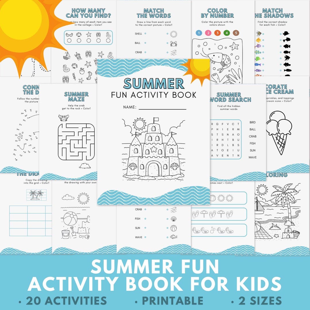 Busy Book for Kids · Summer Activity & Coloring Pack · Printable Road ...