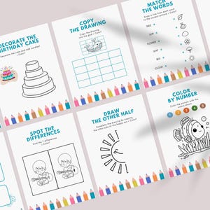 Fun activity pages for children including connect the dots, color by number, and mazes