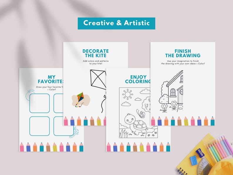Printable activity pack for kids with educational and creative games to print at home
