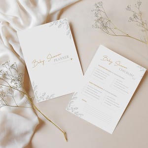 Minimalist baby shower planner for first-time moms and easy planning.