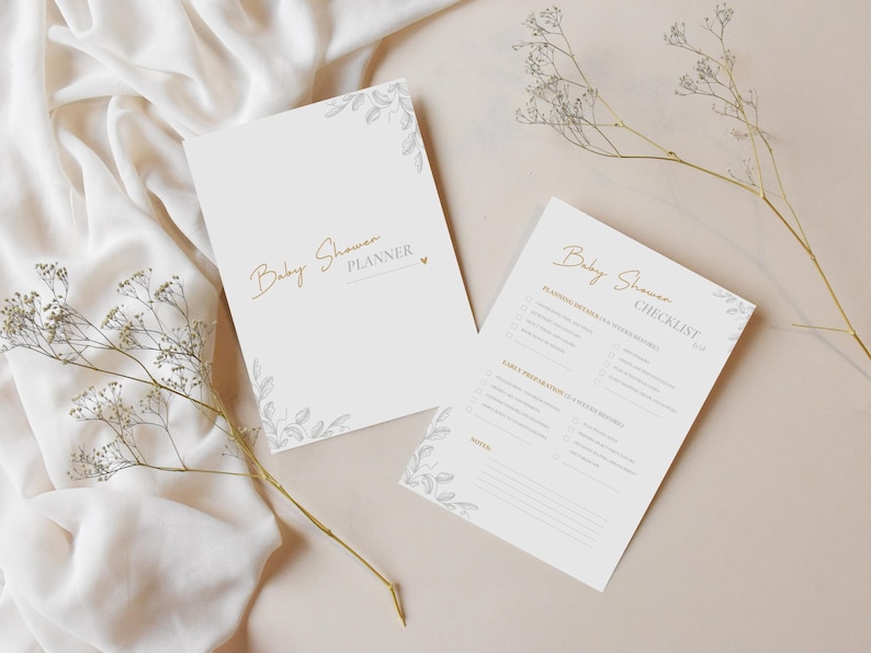 Minimalist baby shower planner for first-time moms and easy planning.