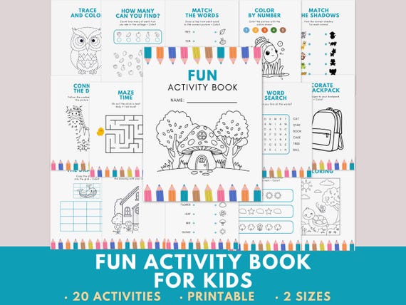 Busy Book for Kids · Printable Activity Book · Screen-Free Games & Coloring Bundle · Nature-Inspired Preschool Education PDF (Ages 4–8)