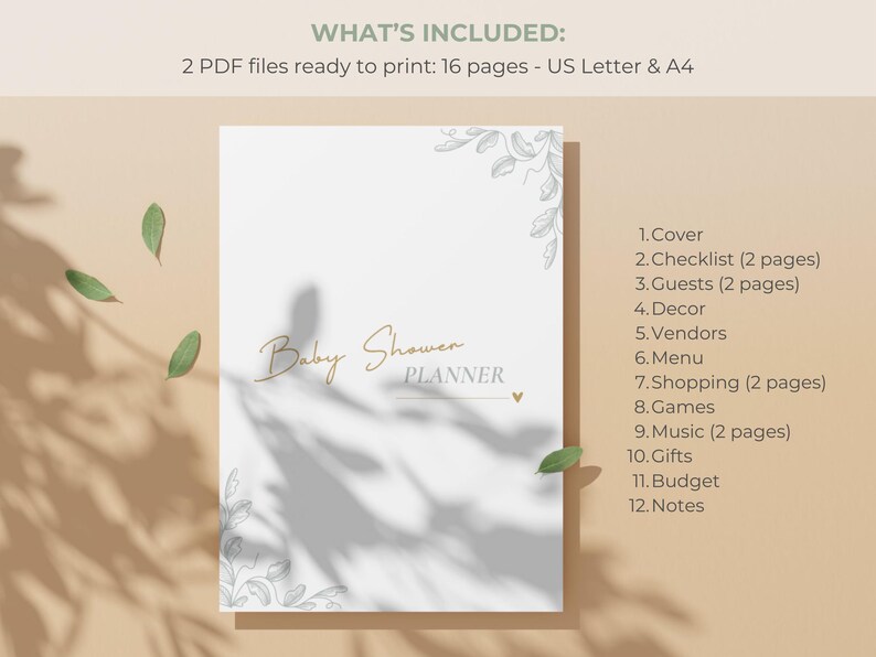 Minimalist baby shower planner for first-time moms and easy planning.