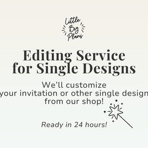 Bewerkingsservice voor uitnodiging of enkel item - gepersonaliseerd digitaal ontwerp Little Big Plans