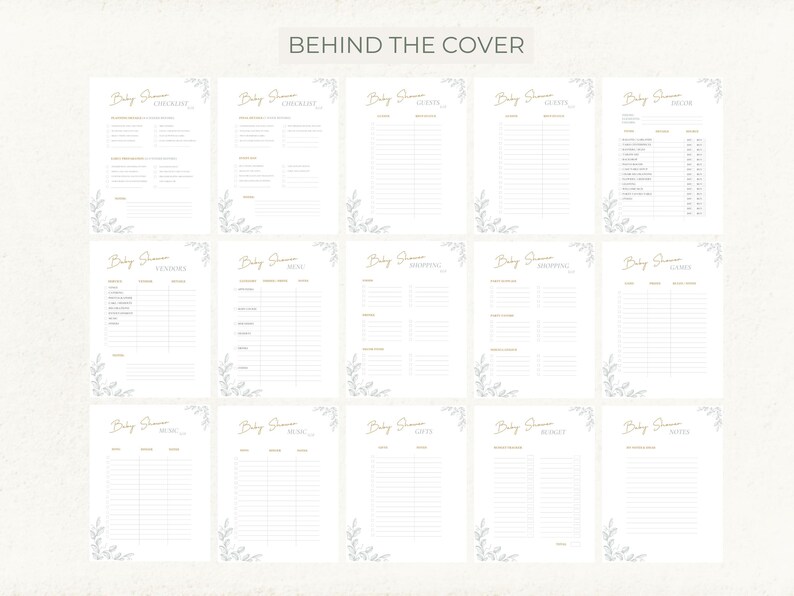 Fillable checklist and organizer for a stress-free baby shower.