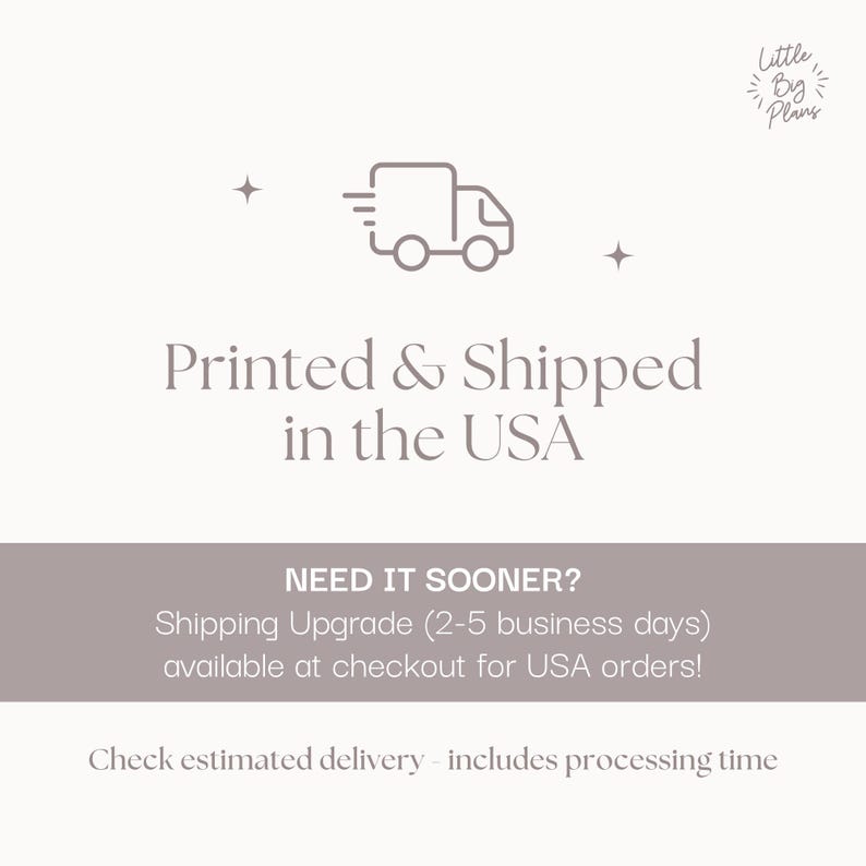 Printed & Shipped in the USA - Shipping upgrade available