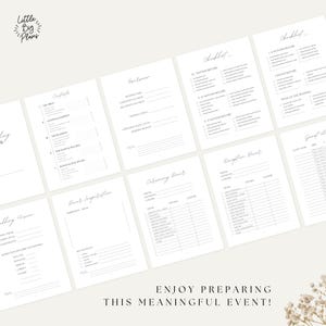 Wedding planning binder pages printable with timeline, checklist and guest tracking sheets