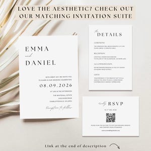 Wedding planning binder pages printable with timeline, checklist and guest tracking sheets - Matching invitation suite available