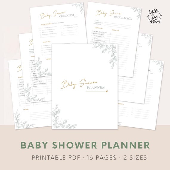 Baby Shower Planner Printable · Registry Checklist & Mom-to-Be Planning · Minimalist and Neutral Simple Organizer - PDF Download