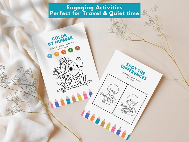 Printable activity pack for kids with educational and creative games to print at home
