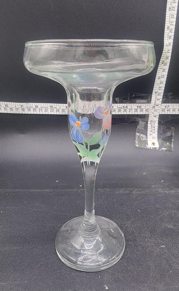 Vintage Pasabahce Hand Painted Crystal Candle Holder Dessert Glass Made in  Turkey - 6" - Etsy