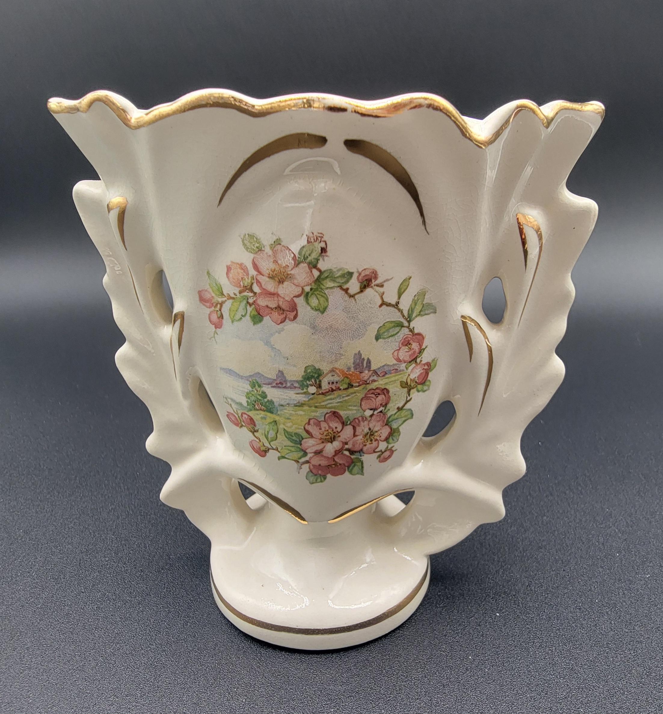 Vintage Goldra E Palestine Ohio Porcelain Ornate Gold Trimmed