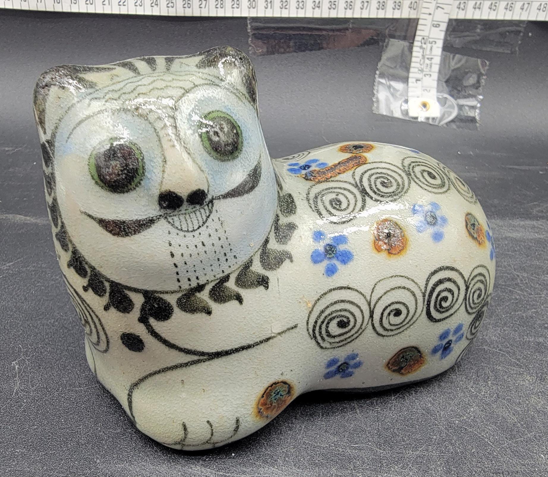Vintage Tonala Cat Ceramic Figurine - Rattles Like a Baby's Rattle-see ...