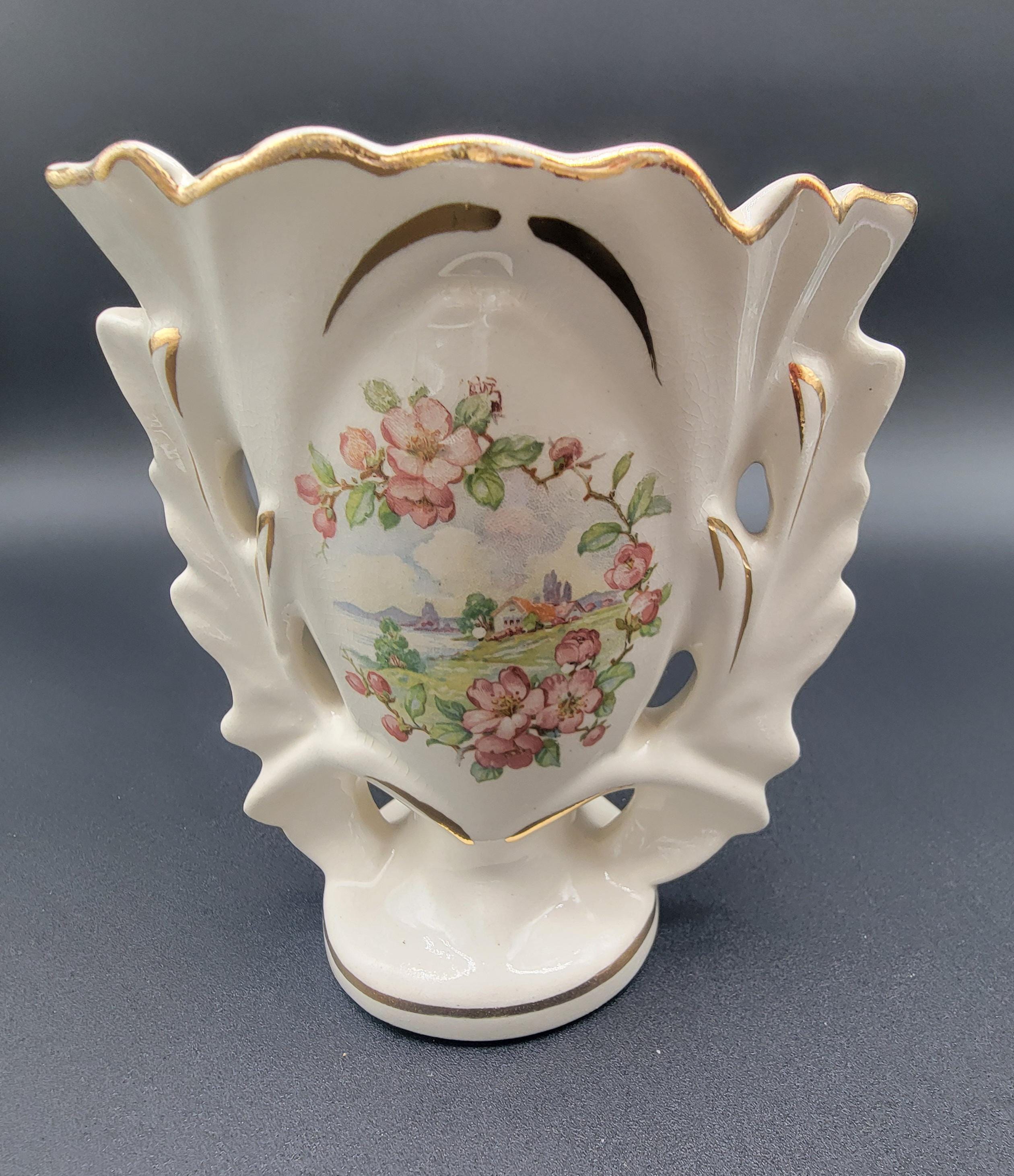 Vintage Goldra E Palestine Ohio Porcelain Ornate Gold Trimmed