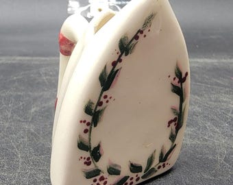Vintage 2002 Red Floral Bone China Toothpick Holder - Etsy