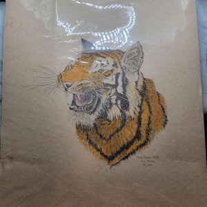 Vintage 1982 Painted Tiger by Captain Daniel J. Rhodes, Louisiana ...