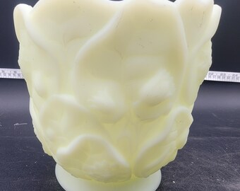 工芸品 Fenton Vaseline Uranium Custard Vase Vintage 1930s Fenton Custard Glass Uranium Vaseline Poppy Vase - Etsy