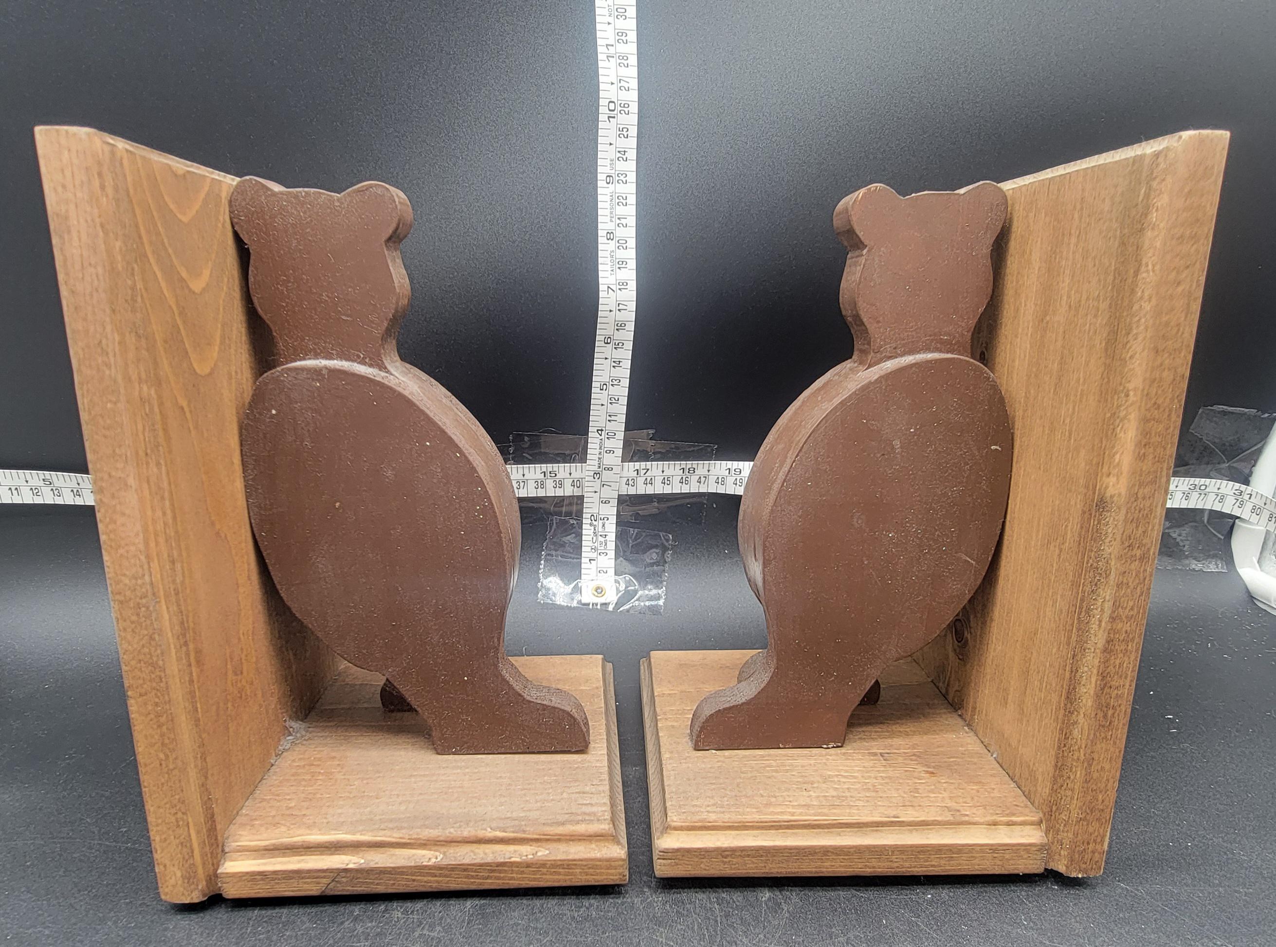 ヴィンテージ木製クマ型ブックエンド - Etsy 日本