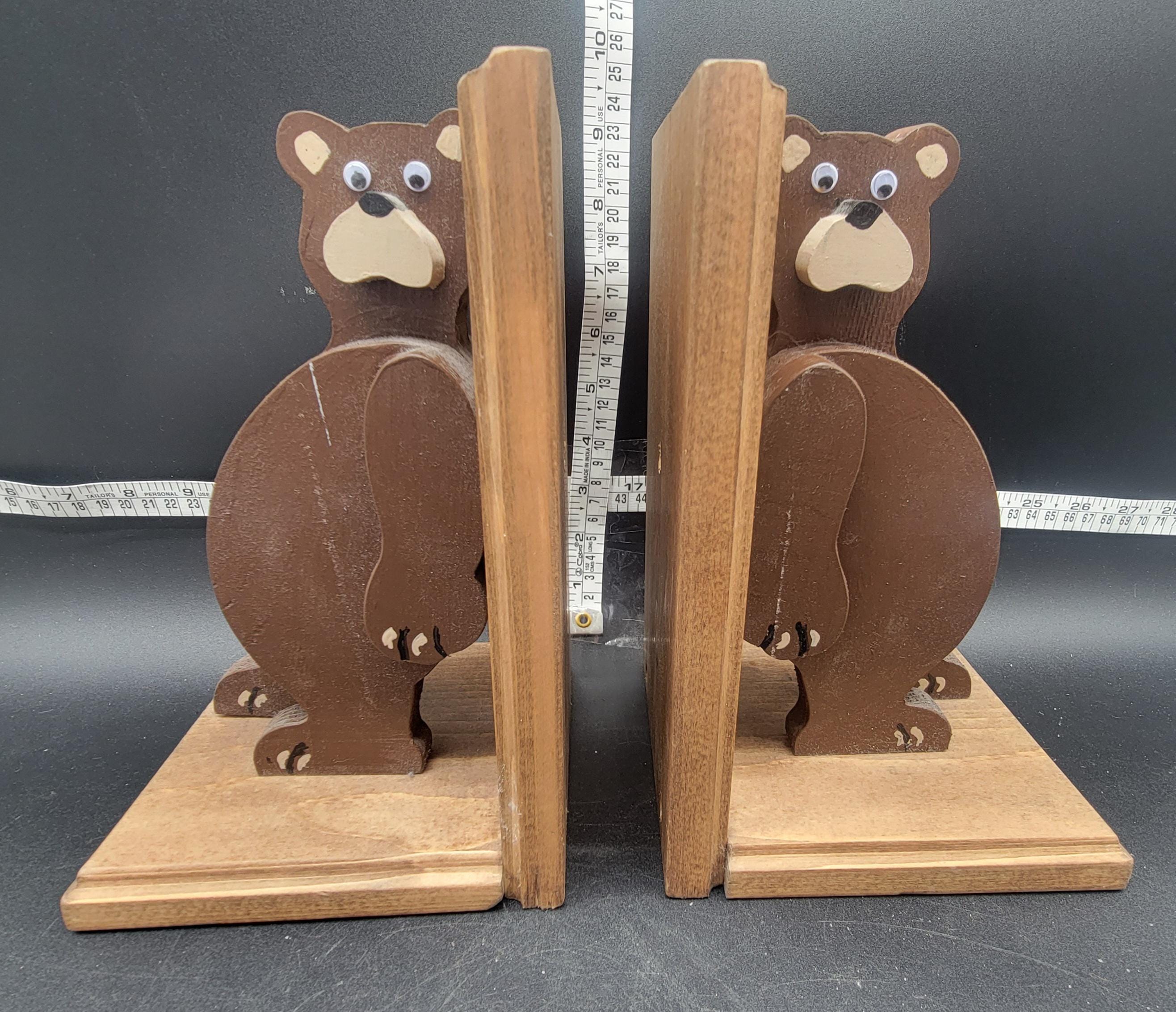 ヴィンテージ木製クマ型ブックエンド - Etsy 日本