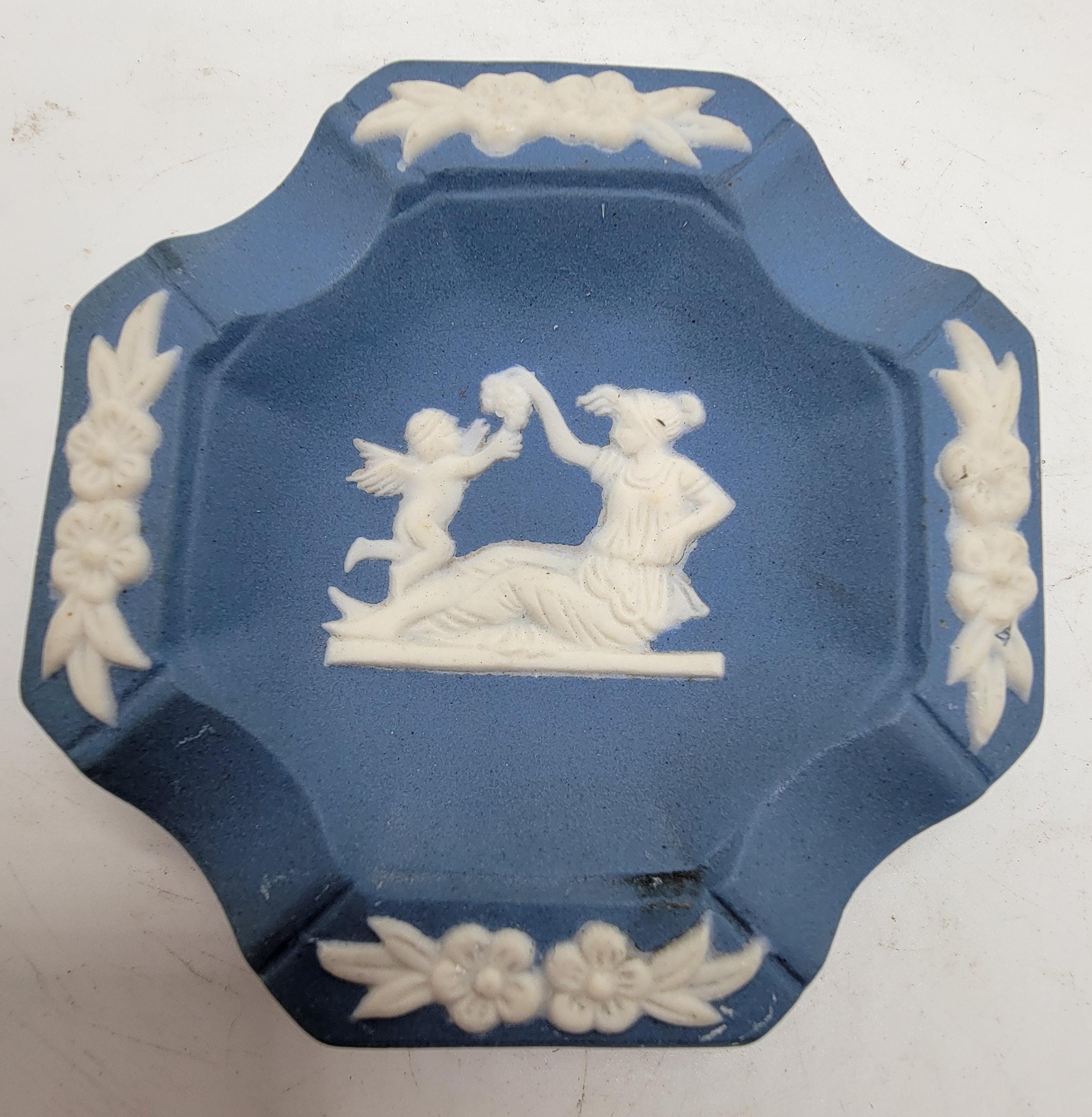 Small Vintage Blue Wedgewood Plate or Trinket Dish in Blue and
