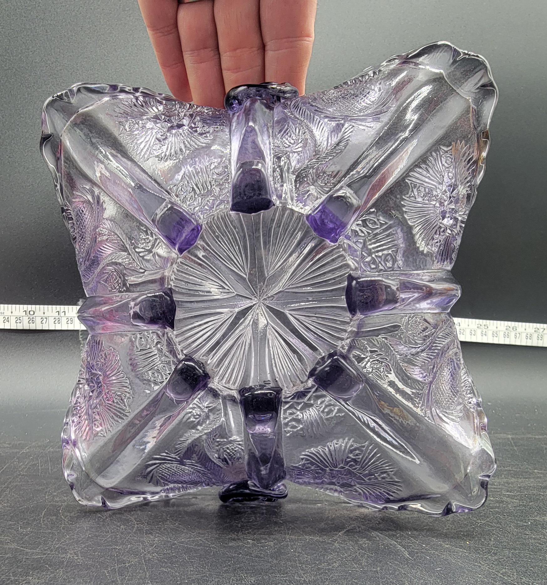 Vintage Fenton 95th Anniversary Art Glass Amethyst Glass Basket