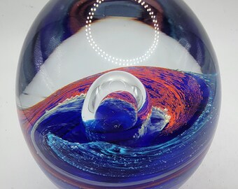 ヴィンテージ 虹色アート ガラス ペーパーウェイト - Etsy 日本