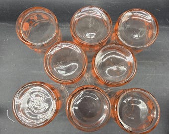 Vintage Hard to Find 1980s Libbey Peach Blossom Full Set of 8 Glass Tumblers  - Etsy