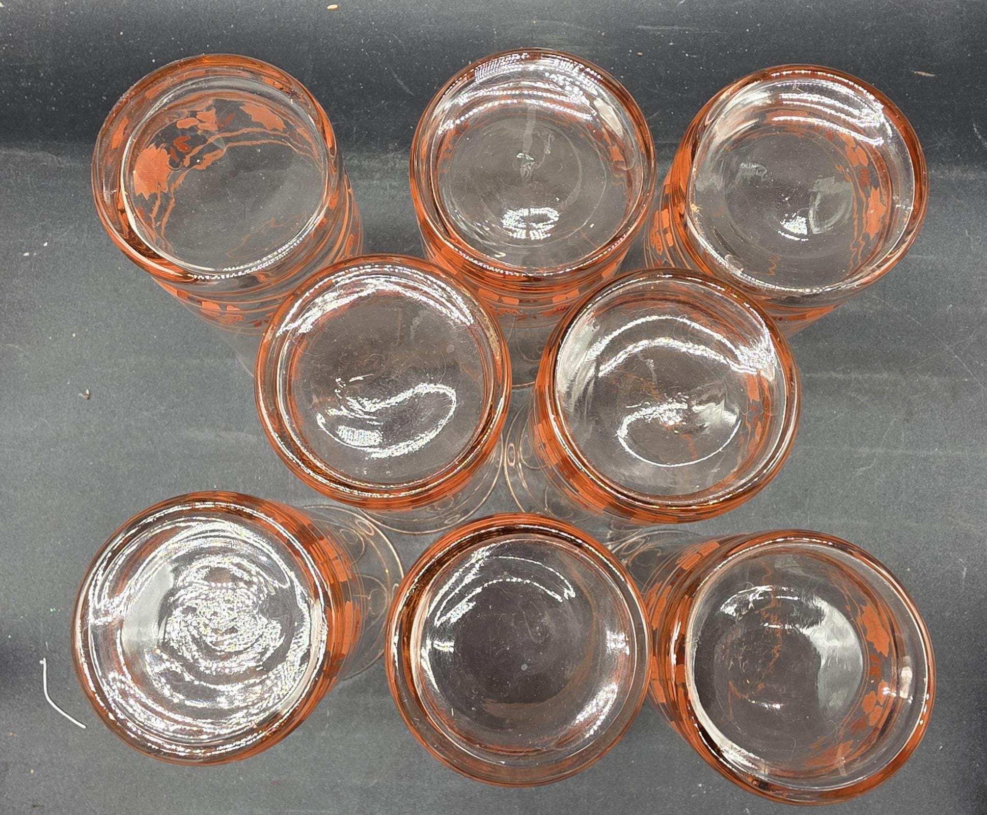Vintage Hard to Find 1980s Libbey Peach Blossom Full Set of 8 Glass Tumblers  - Etsy