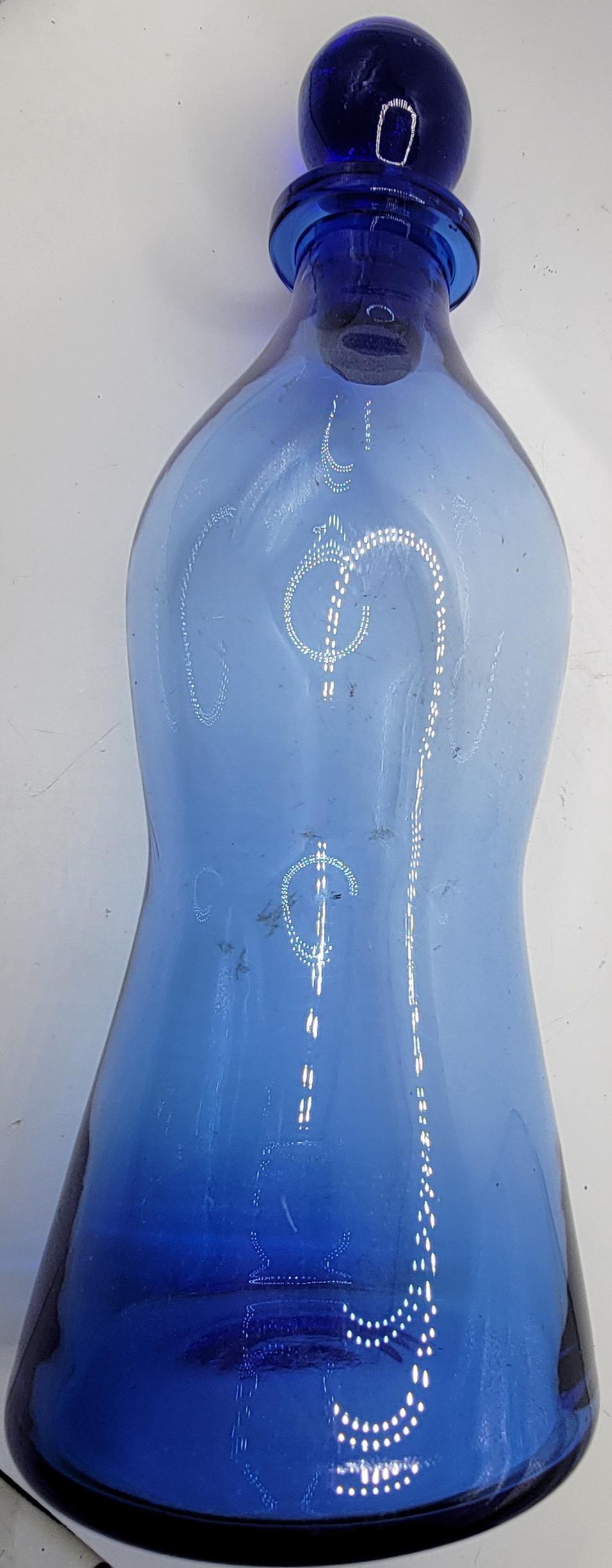 Bouteille Verre Style Vintage Verre Meubles Pays Antique Bleu Céleste 73 CM