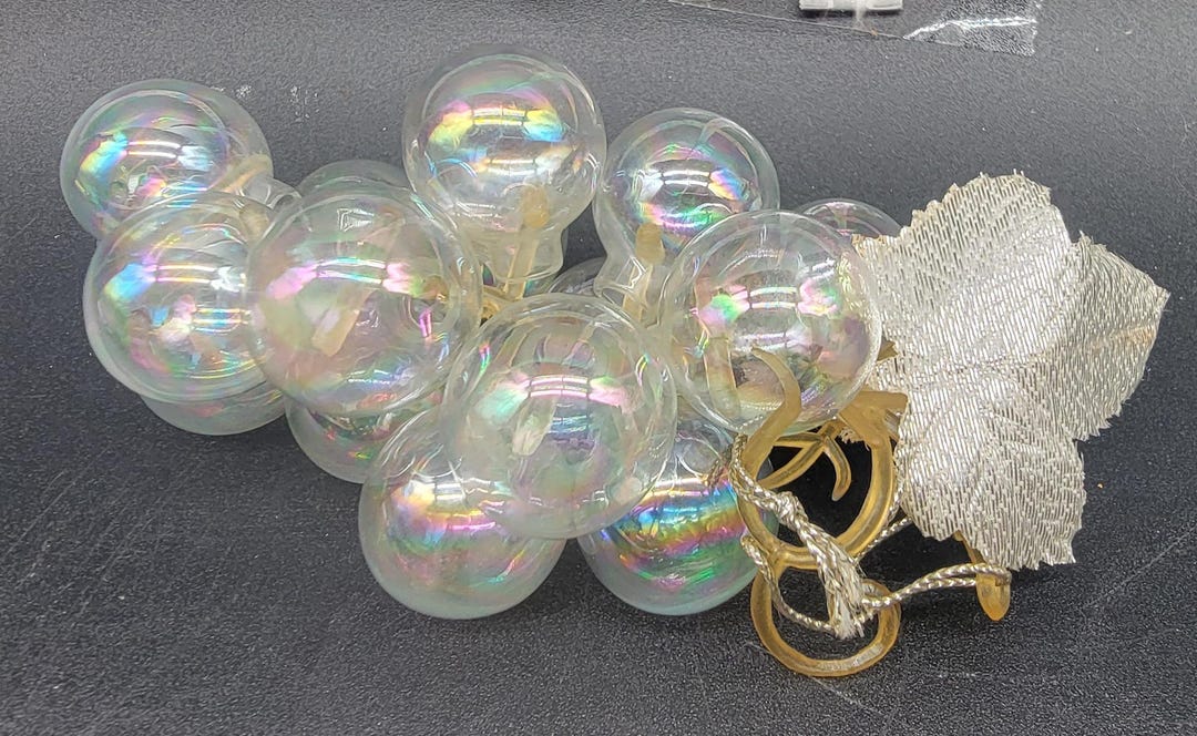 Iridescent Clear Glass Grapes - Etsy