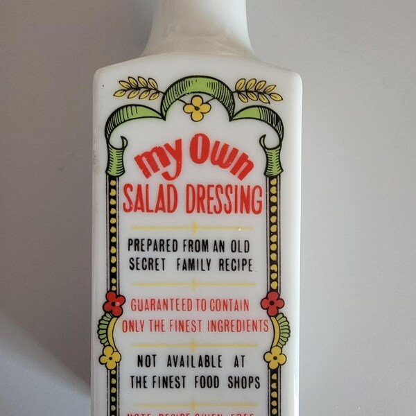 Vintage 7 "Hoch ""Meine eigene Salatsoße"" Flasche mit Korken."