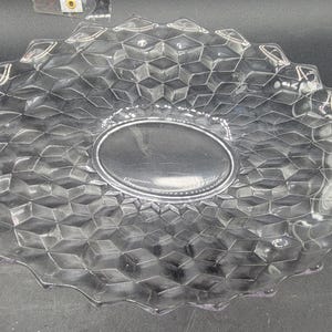 Vintage Pale Lilac Fostoria American Crystal Oval Serving Plate - 14&quot;