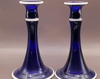 キャンドルホルダー ヴィンテージ コバルトブルー - Etsy 日本