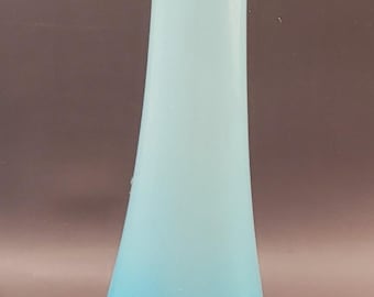 Jarrón pequeño vintage Fenton azul opalescente con diseño de puntos en relieve, jarrón de cristal oscilante - 25 cm
