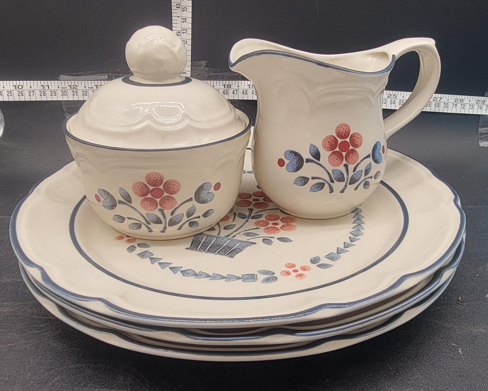 Vintage 1970s Hearthside Cumberland Brambleberry Cream Stoneware