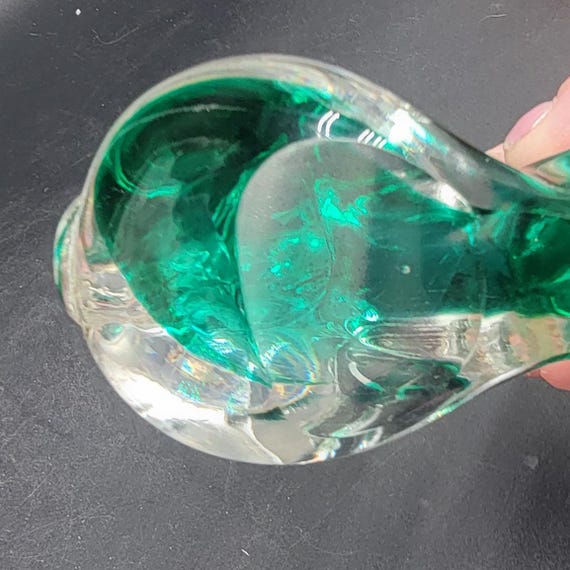 ヴィンテージの緑色のリスのガラス製ペーパーウェイト置物 - Etsy 日本