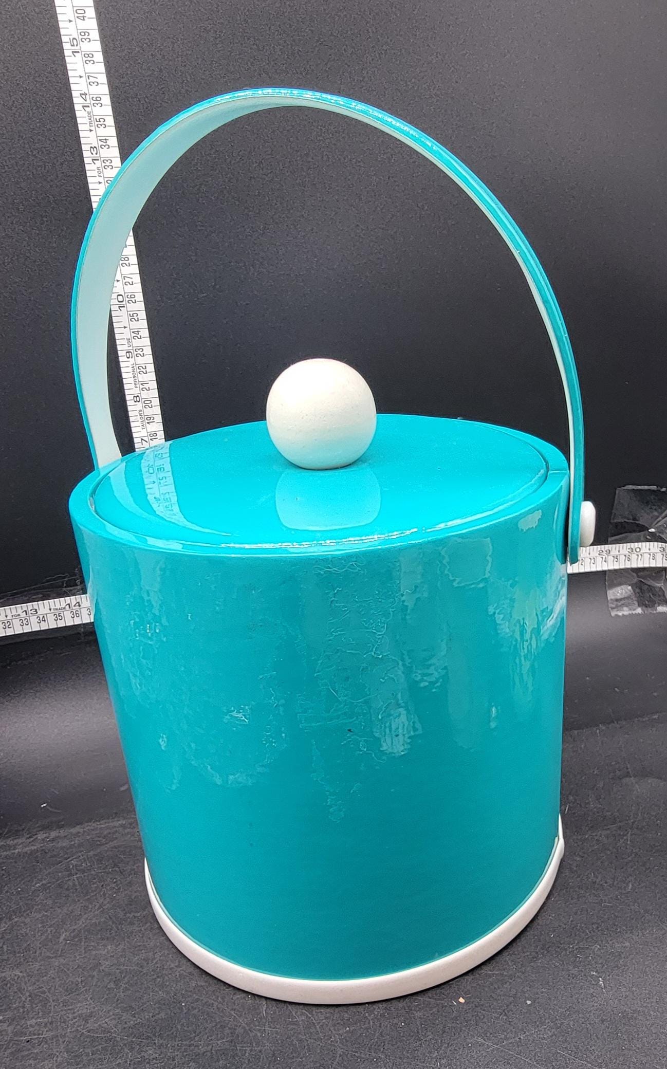 レア Fire King Turquoise Blue Ice Bucket Very Fun Vintage Turquoise and White Ice Bucket - Etsy Finland