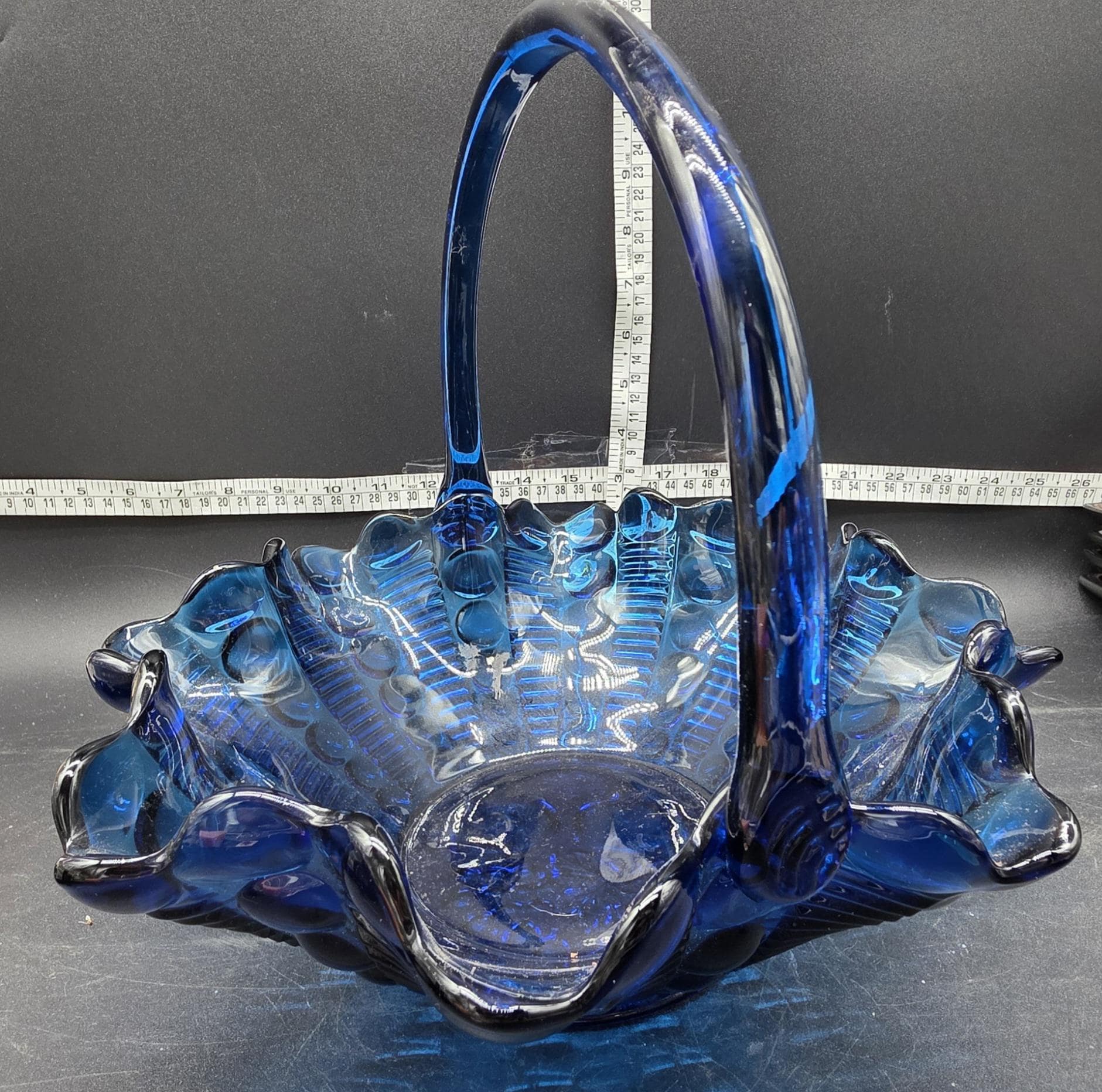 Vintage Tiara Glass by Indiana Glass Cobalt Blue Fruit Basket