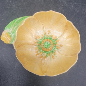 Vintage Carlton Ware Made in England Australian Design Ceramic Yellow Buttercup Floral Trinket Dish