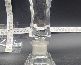 Vintage Art Deco Style Clear Glass Perfume Bottle with Glass Stopper