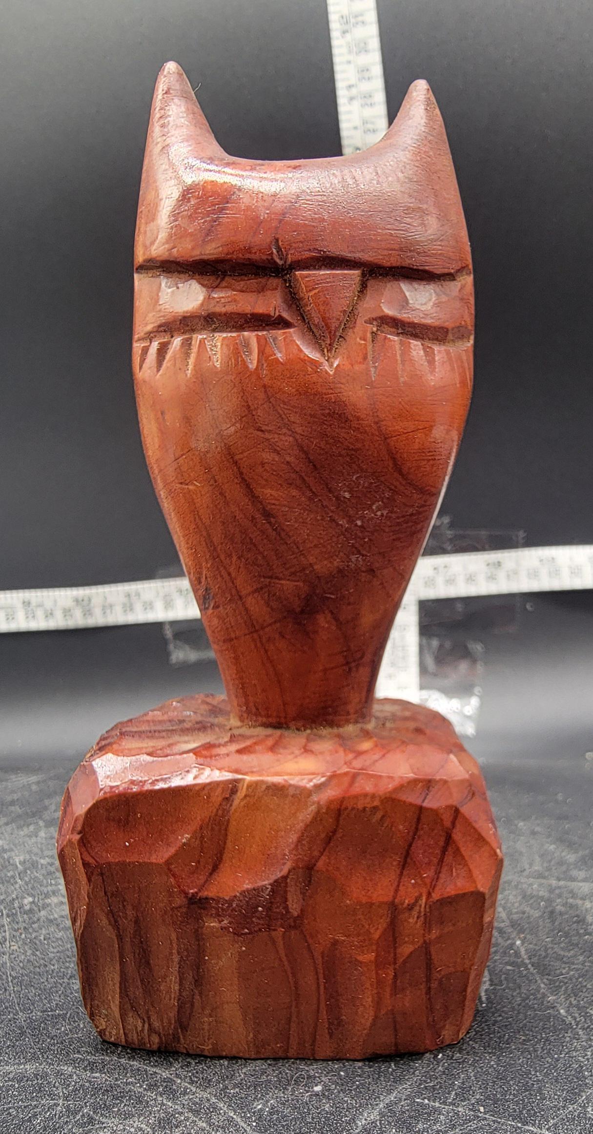 Vintage Wooden Owl Carving GL Parker 1984