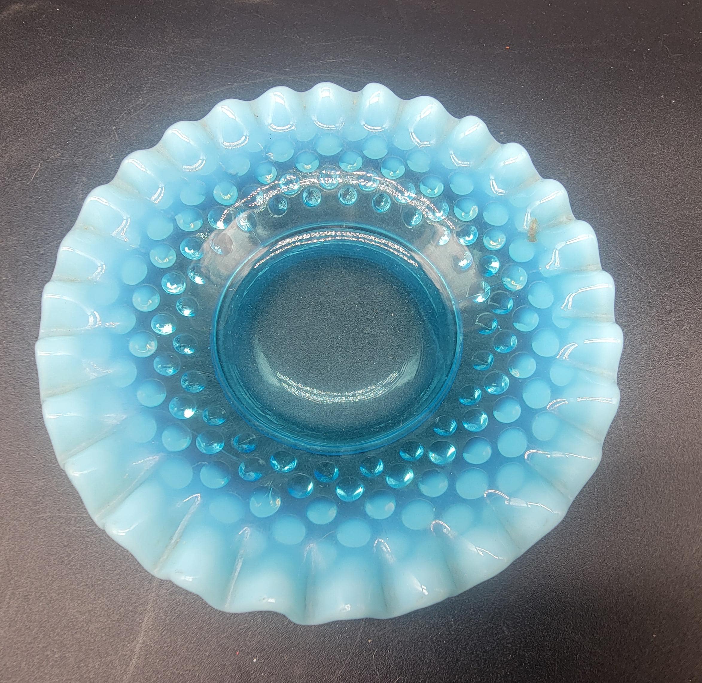 '50~'60 フェントン Fenton Blue Hobnail 美品 50~'60 フェントン Fenton Blue Hobnail 美品 VINTAGE FENTON GLASS