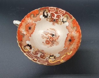 Tasse Antique Ornée en Porcelaine Marquée Samuel Radford SR