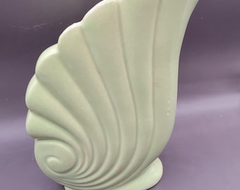 ヴィンテージ風の茶色、黄色、オレンジ、緑色の陶器製花瓶 - 高さ6