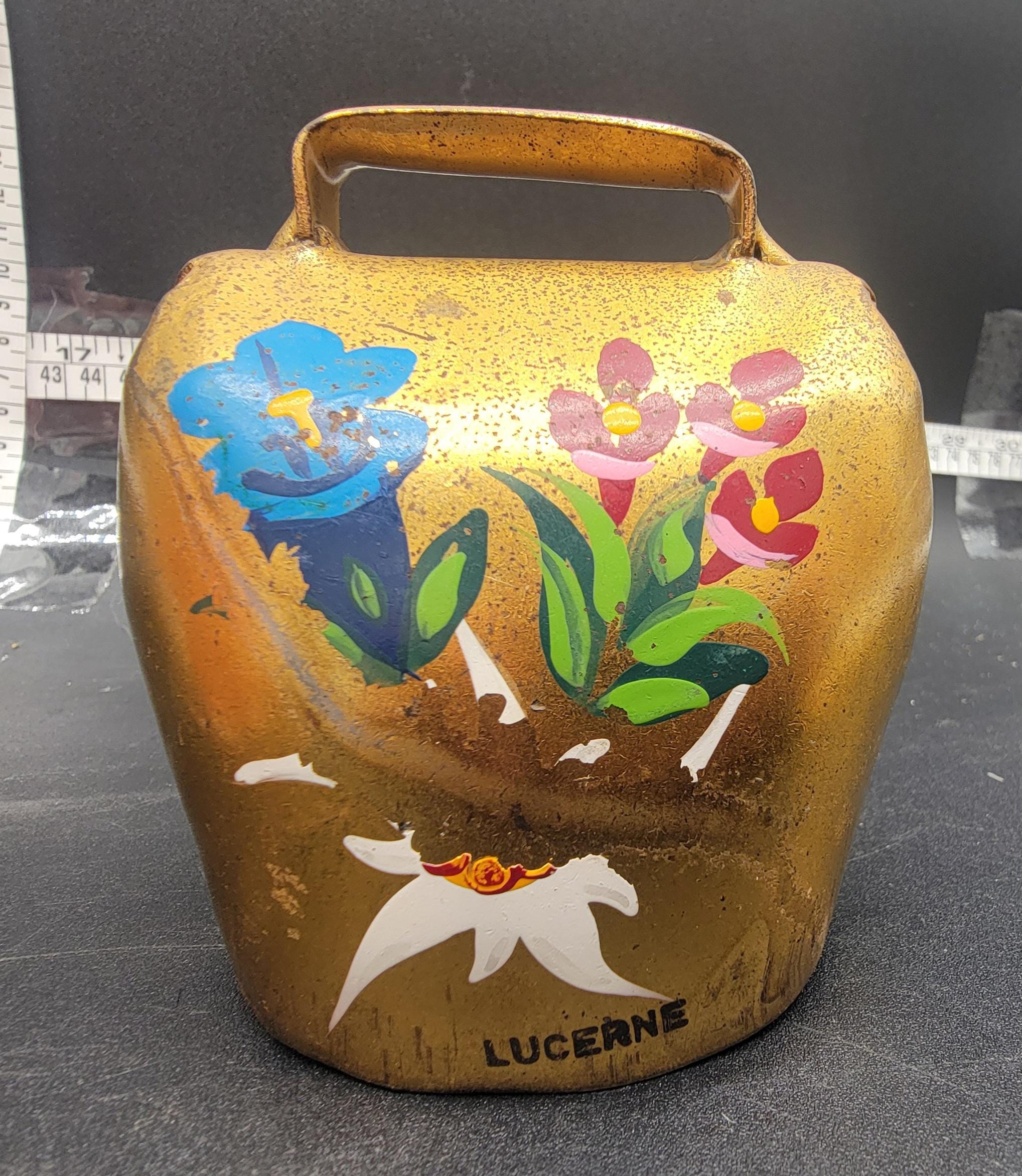 Antique Brass Hand Painted Lucerne France Cow Bell - Etsy