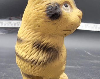 イタリア製　セラミック置物　猫 ヴィンテージの黄色と黒のセラミック製猫の置物 - Etsy 日本